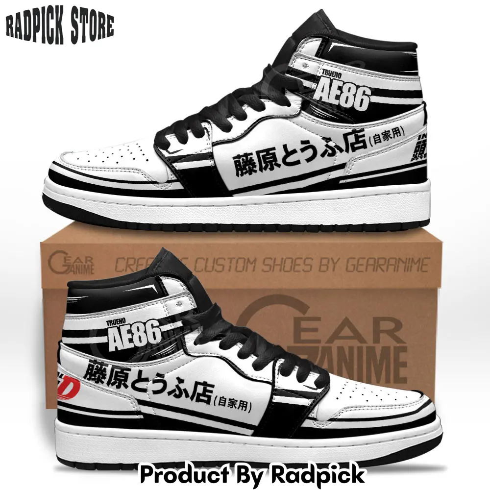 Initial d trueno ae86 air jordan high top sneakers custom anime shoes  rp0250542